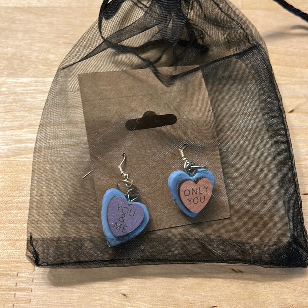 Handmade hearts earrings NWT